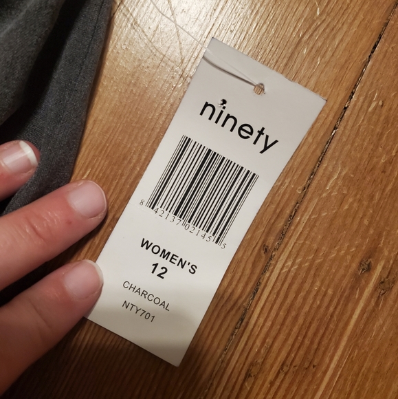 NWT Ninety Charcoal Straight Legged Dress Pants Size 12 Office Workwear Business - Picture 3 of 8